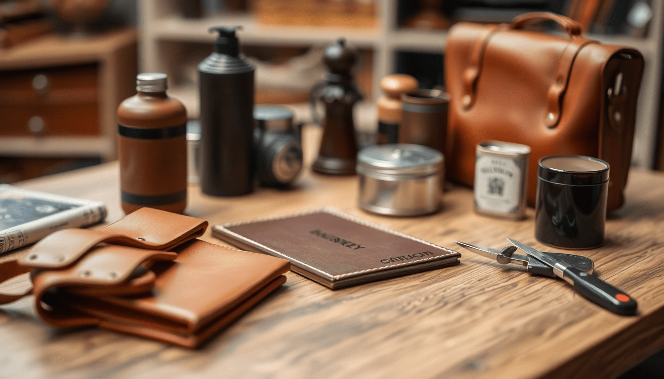 Handmade full grain leather crafted by Fox Tree Creations, Alabama leather workshop