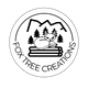 Fox Tree Creations logo with a fox lying on logs in front of trees and mountains custom laser-engraved gifts fee