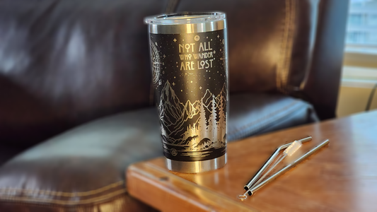 Laser Engraved Wanderer 20oz Tumbler with Straws first image