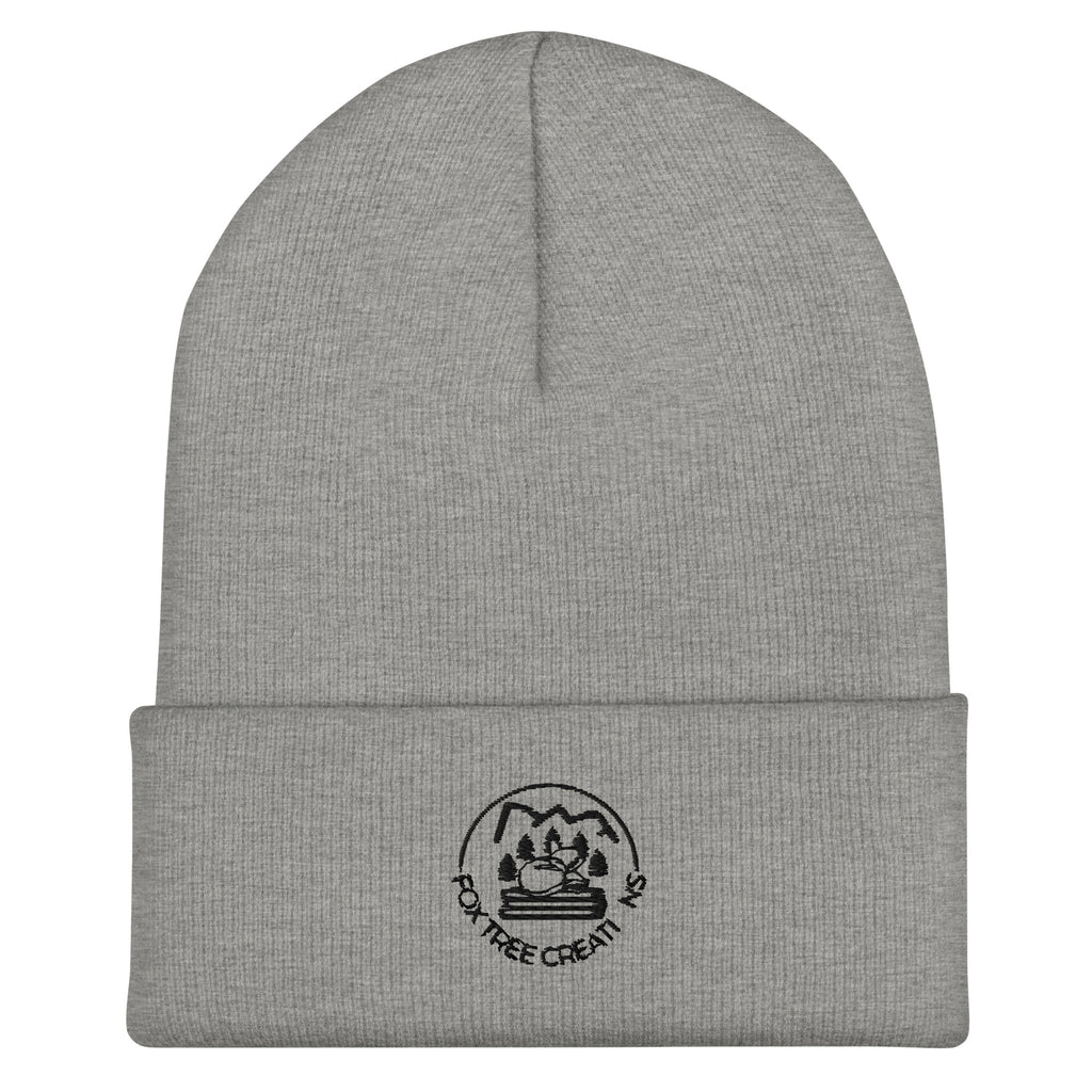 Fox Tree Creations Knit Beanie for Everyone in Gray with Unique Logo Design