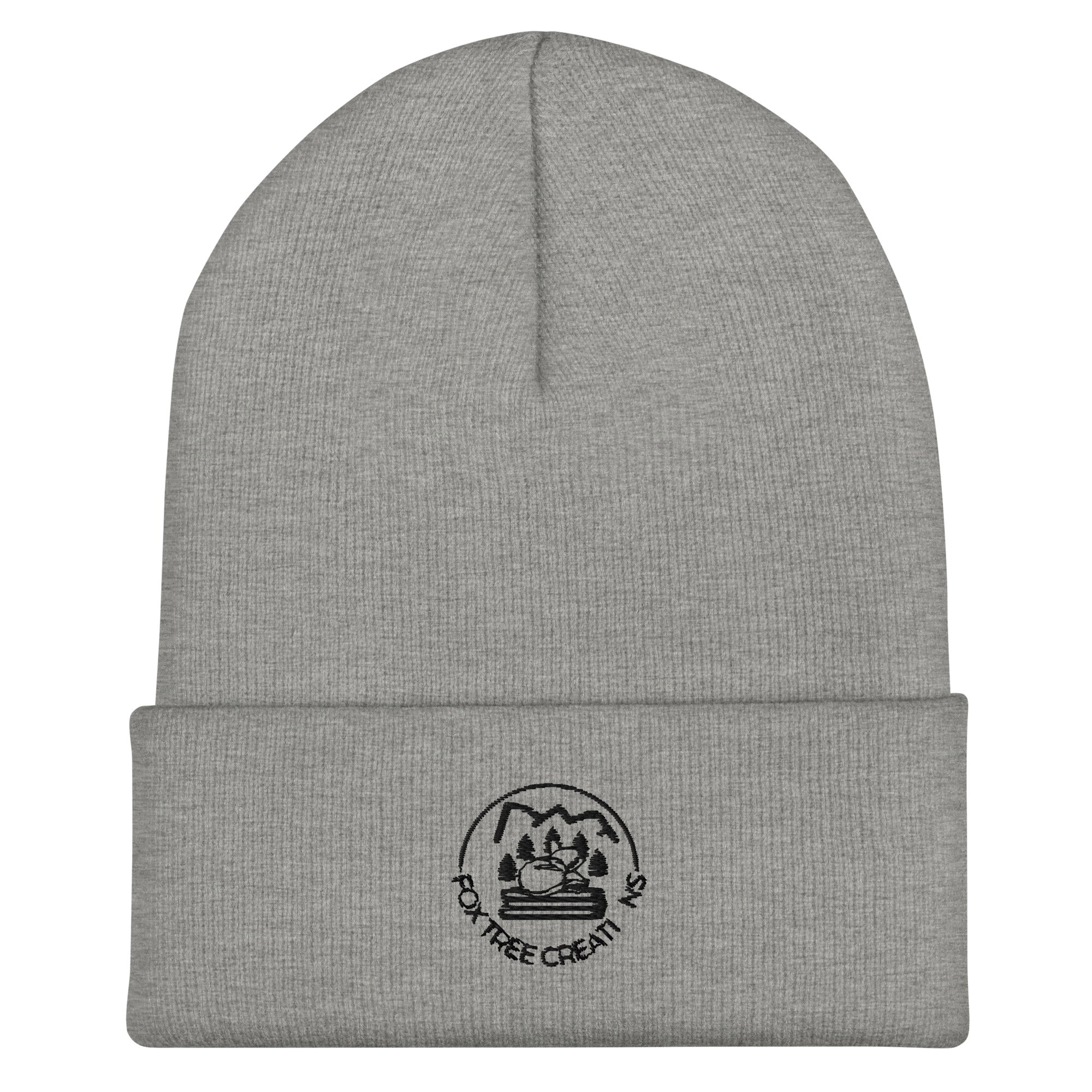Fox Tree Creations Knit Beanie for Everyone in Gray with Unique Logo Design