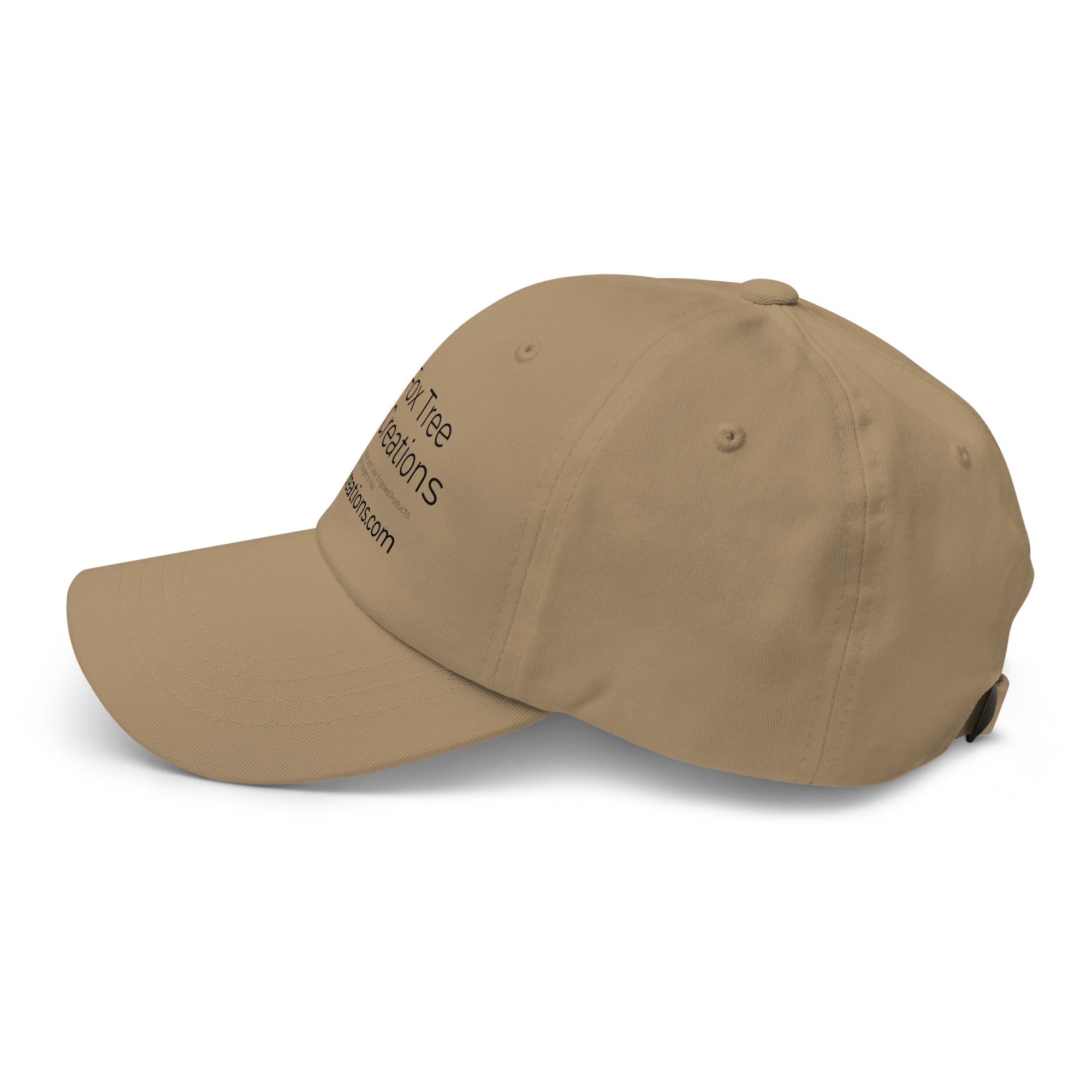 Fox Tree Creations Engraved Logo Hat in Tan with a Comfortable Fit and Adjustable Strap