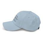Light blue Fox Tree Creations engraved logo hat with adjustable strap for casual wear