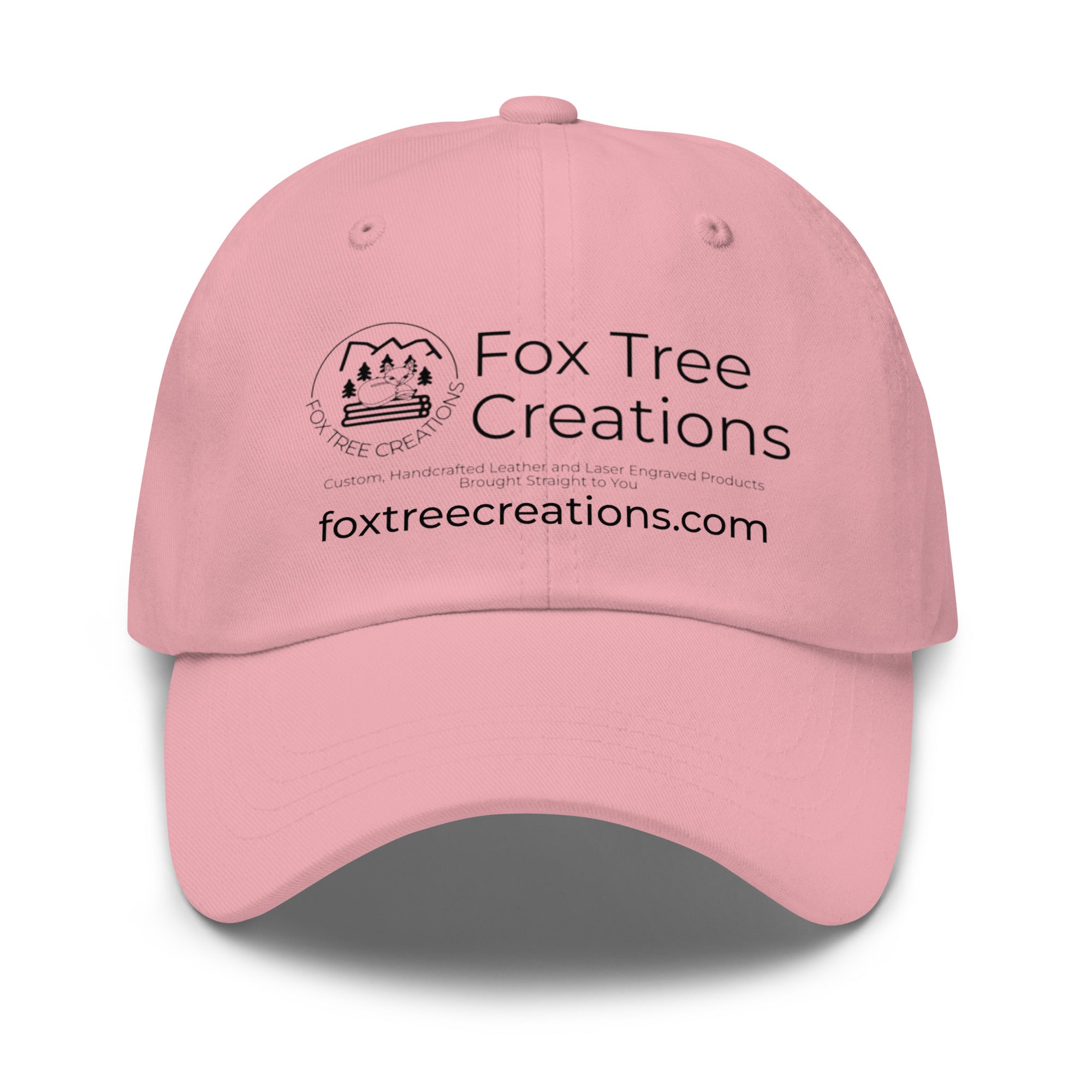 Pink Fox Tree Creations Hat with Engraved Logo for Custom Style and Comfort