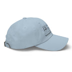 Light blue engraved logo hat from Fox Tree Creations with adjustable strap for a comfortable fit