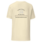 Fox Tree Creations Custom T-Shirt, a unique gift t-shirt for men and women in a tan color on the back