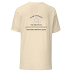 Fox Tree Creations Custom T-Shirt, a unique gift t-shirt for men and women in a beige color on the back