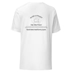 Fox Tree Creations Custom T-Shirt, a unique gift t-shirt for men and women in a bright white color on the back