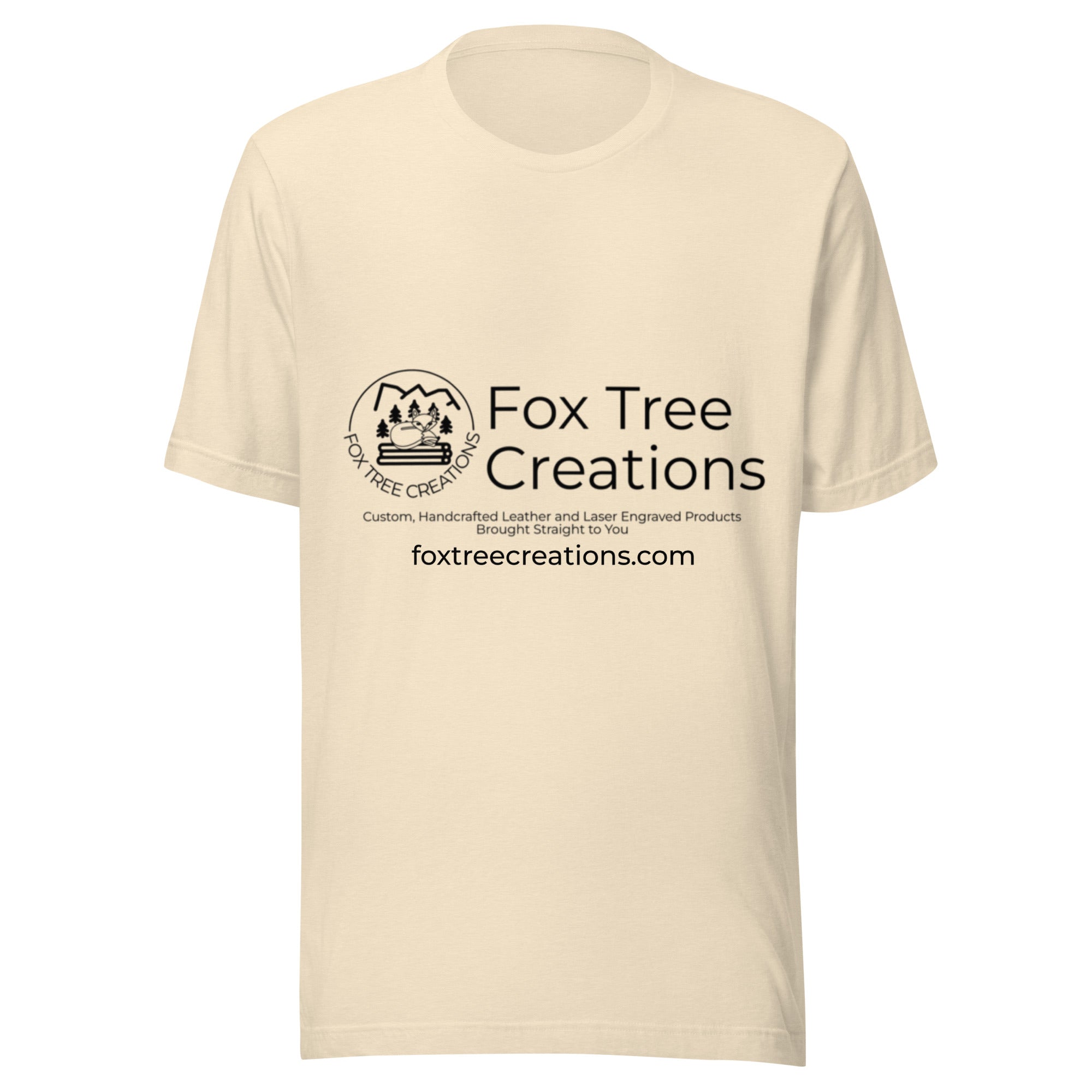 Beige Fox Tree Creations T-Shirt featuring custom designs, a unique gift t-shirt for men and women