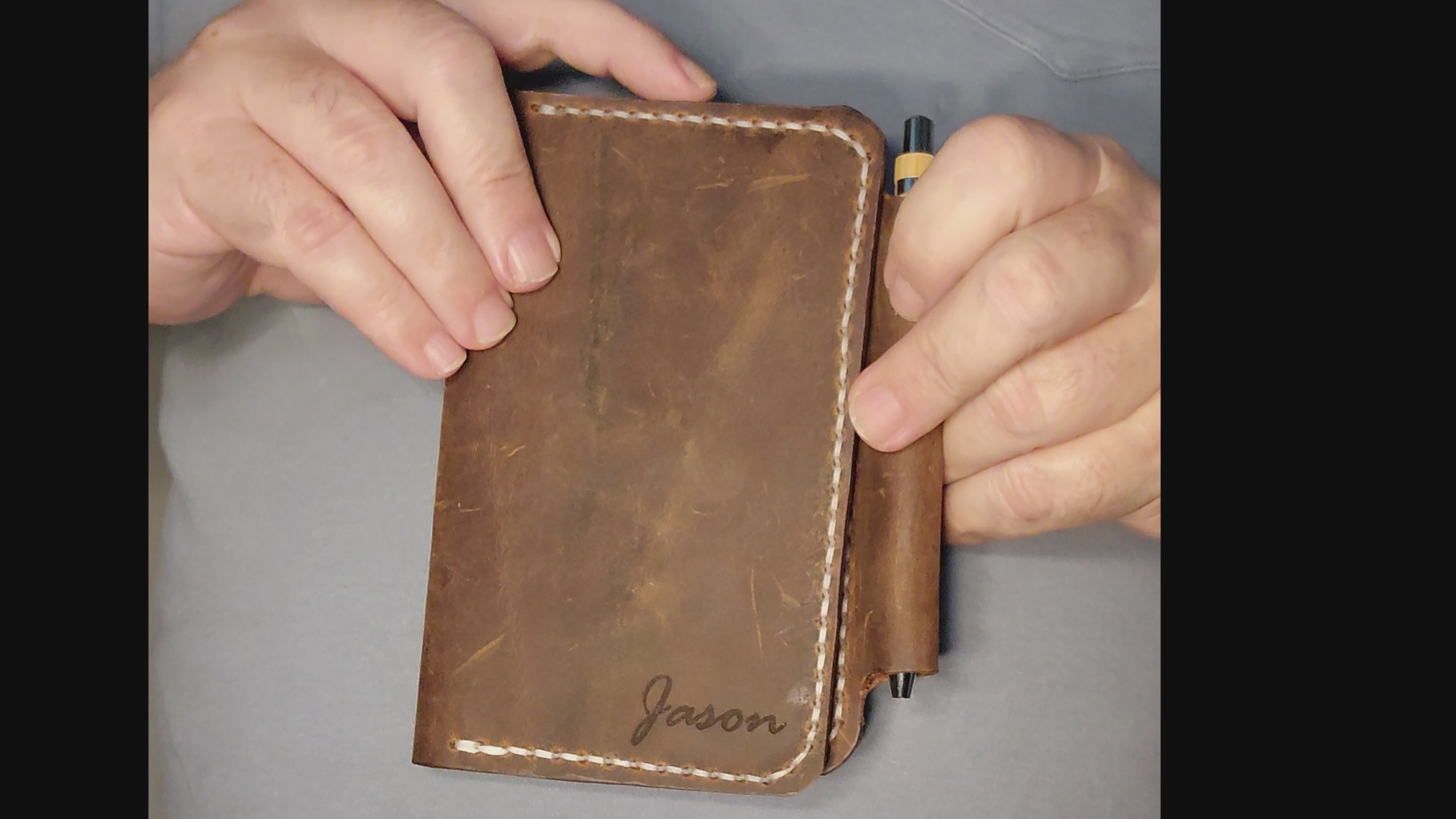 Fox Tree Creations Leather Field Notes Cover With Pen