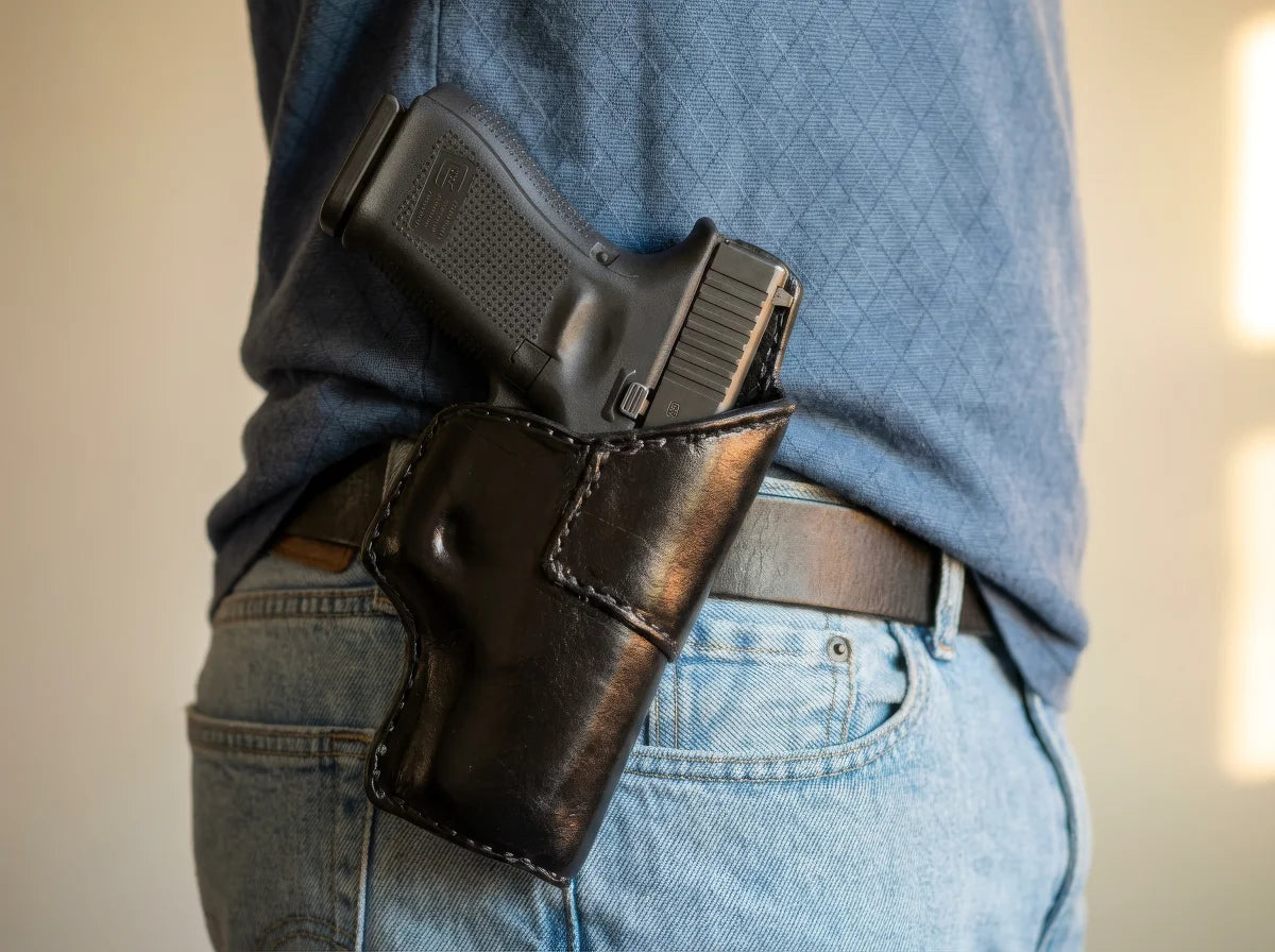 Handcrafted full-grain leather OWB holster - The Resurrection by Fox Tree Creations