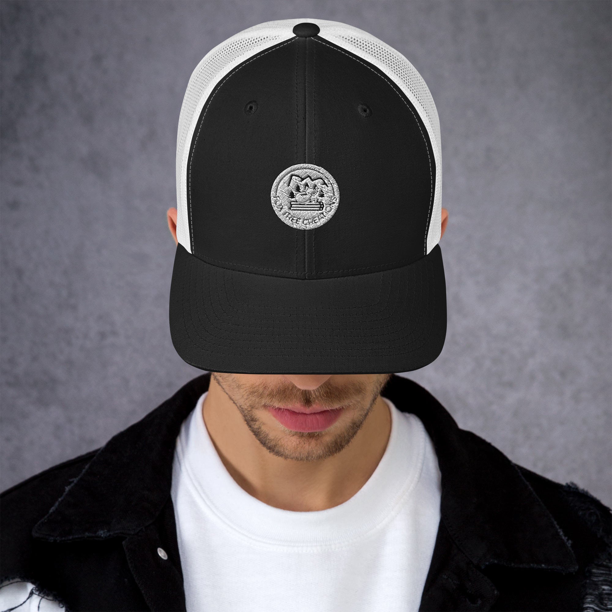 Fox Tree Creations Unique Gift Trucker Cap in Black with Mesh Back for Stylish Comfort